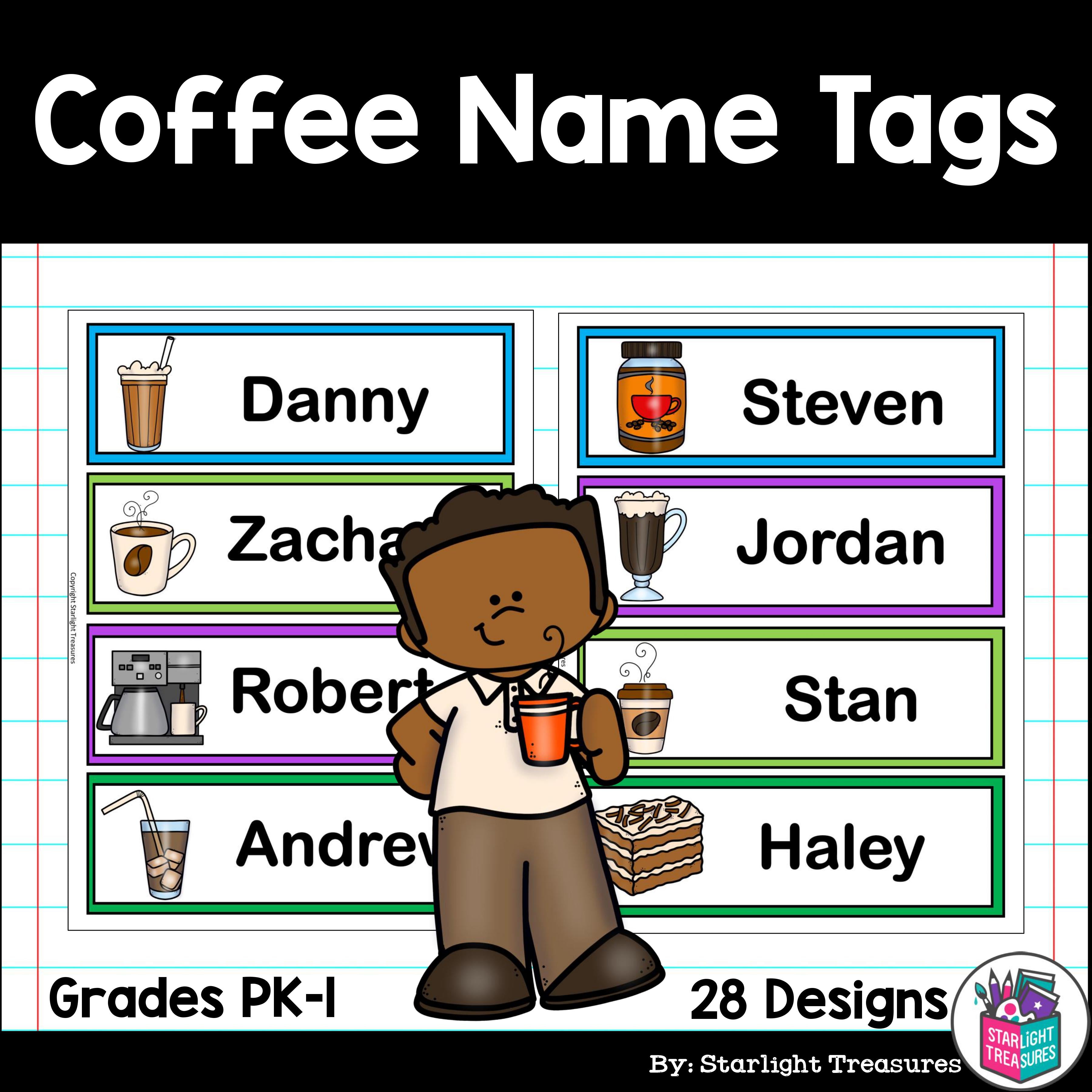 Coffee Name Tags - Editable