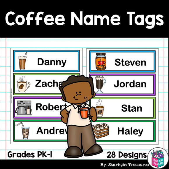 Coffee Name Tags - Editable