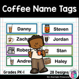 Coffee Name Tags - Editable