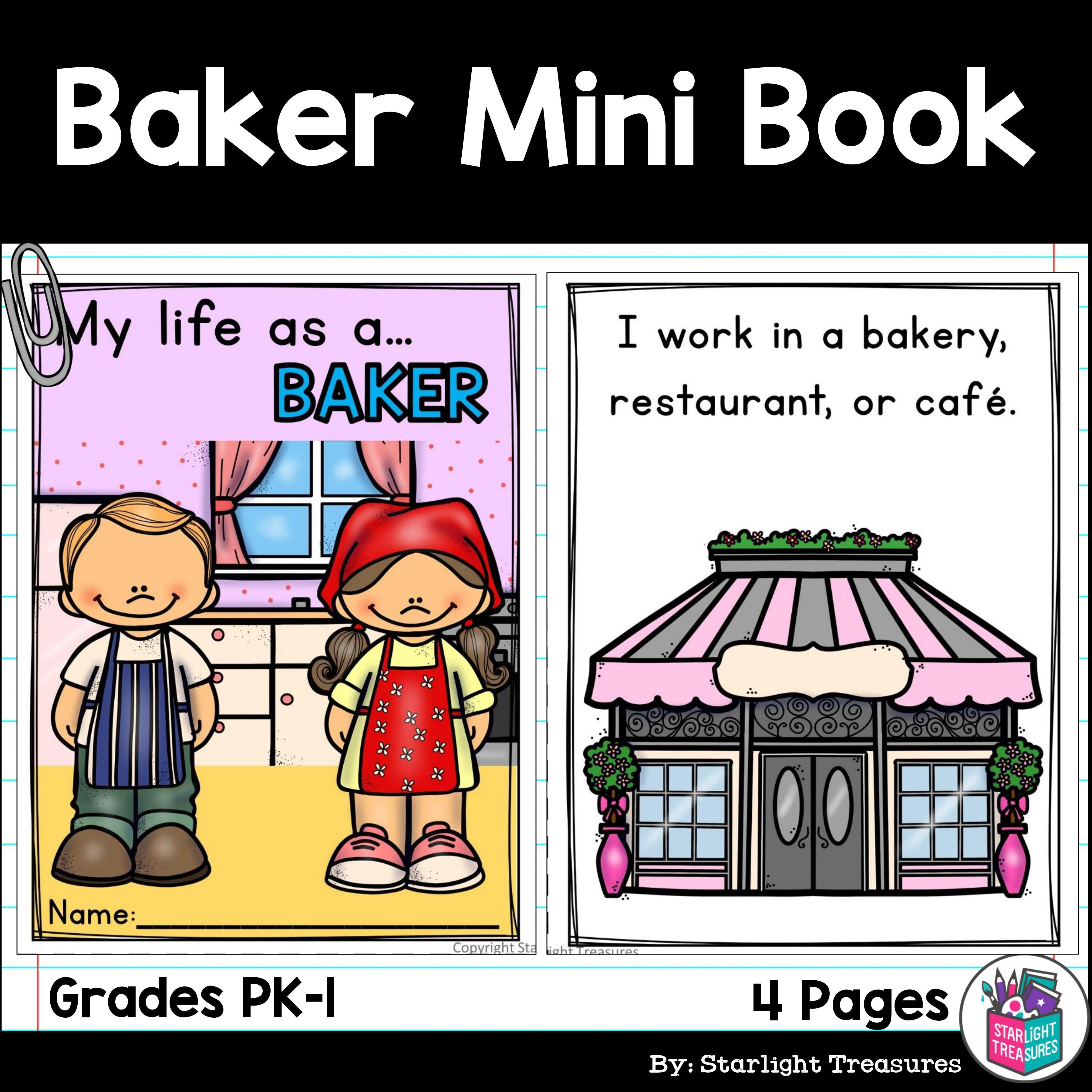 Baker Mini Book for Early Readers - Careers and Community Helpers