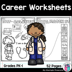 Careers and Community Helpers Worksheets for Early Learners