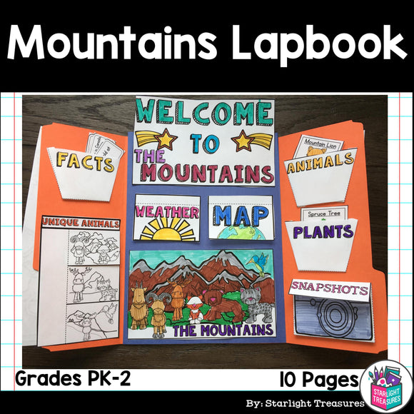 Mountains Lapbook for Early Learners - Animal Habitats