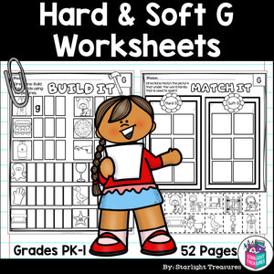 Hard & Soft G Worksheets and Activities for Early Readers