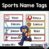Sports Name Tags - Editable