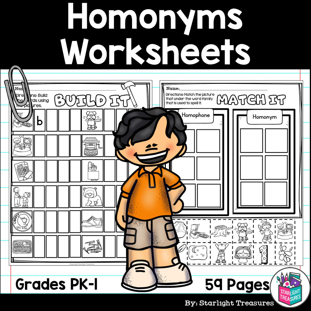 Homonyms and Homophones Worksheets and Activities for Early Readers