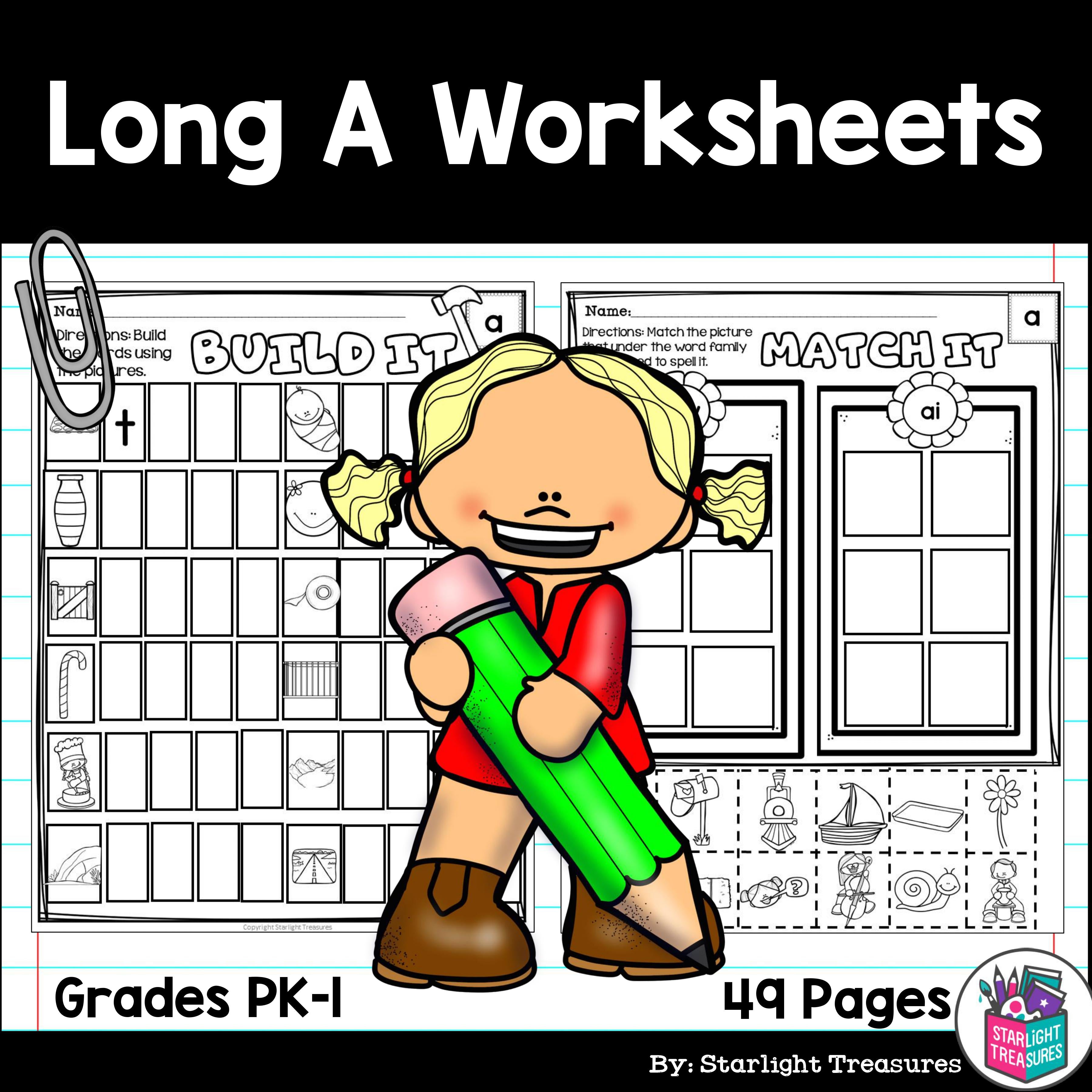 Long A Worksheets and Activities for Early Readers