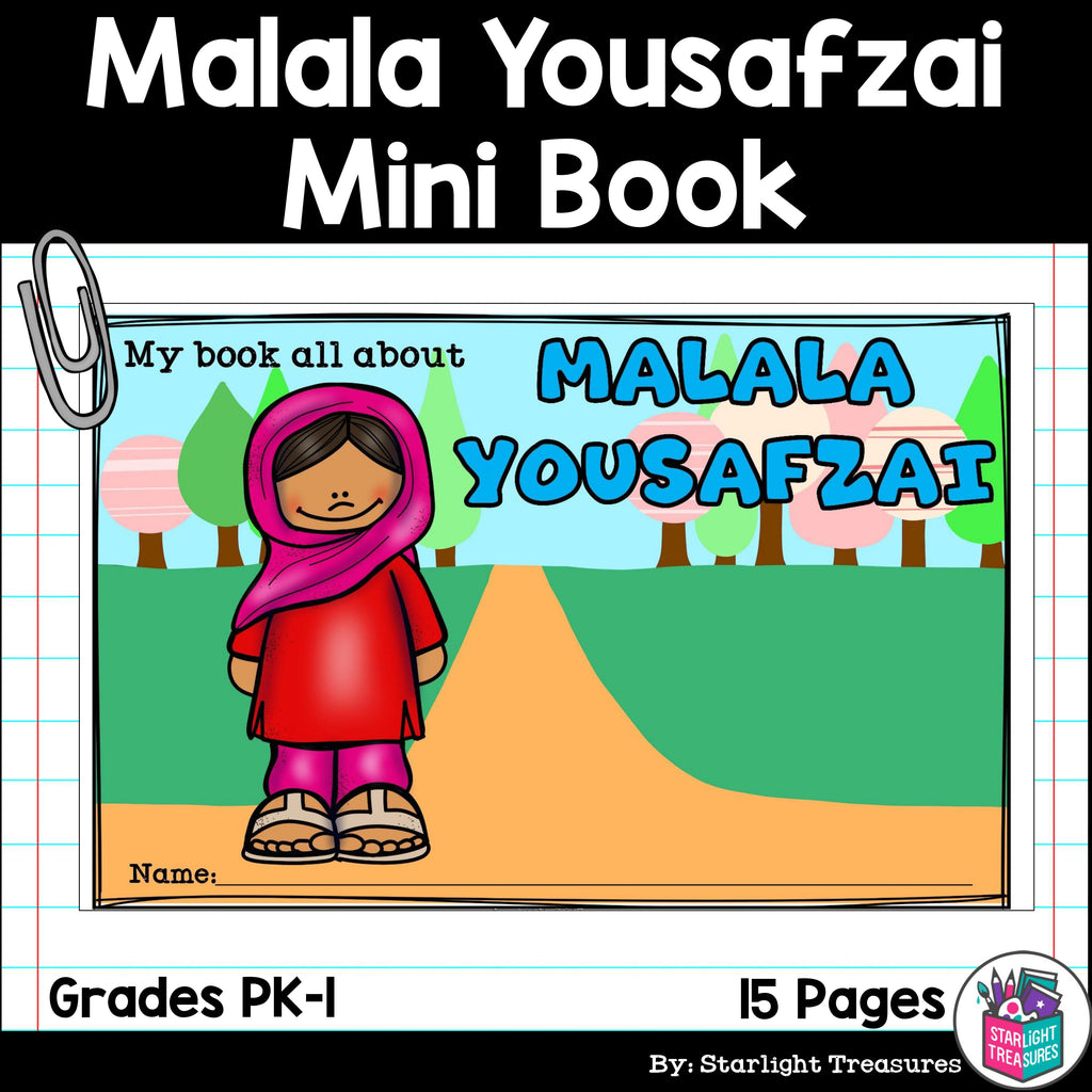 Malala Yousafzai Mini Book for Early Readers: Women's History Month