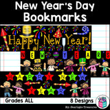 New Year's Day Cut n' Color Bookmarks