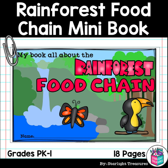 Rainforest Food Chain Mini Book for Early Readers - Food Chains