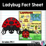 Ladybugs Fact Sheet for Early Readers