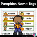Pumpkins Name Tags - Editable