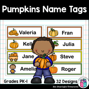 Pumpkins Name Tags - Editable