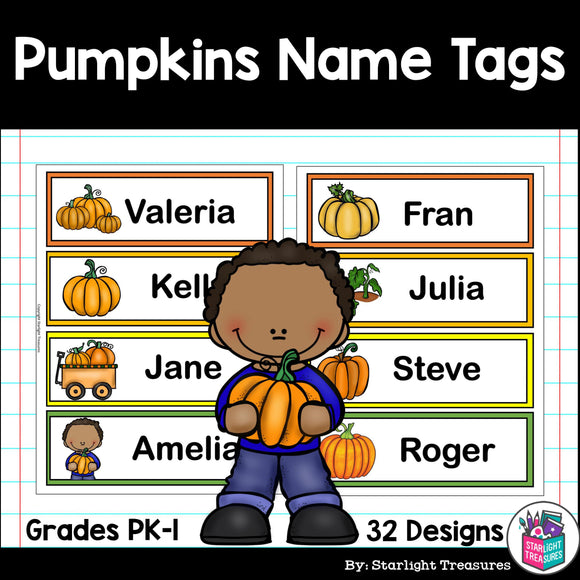 Pumpkins Name Tags - Editable