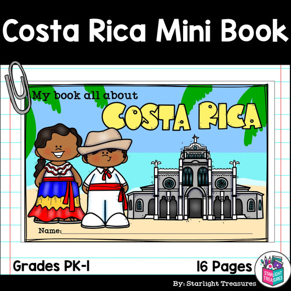 Costa Rica Mini Book for Early Readers - A Country Study