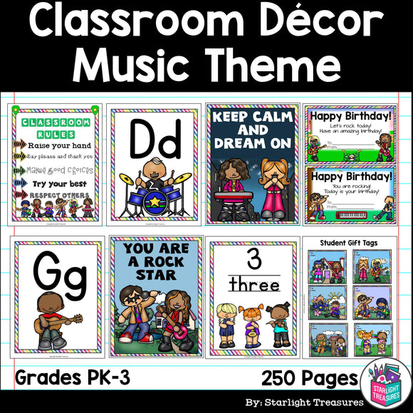 Classroom Decor Pack - Music Theme