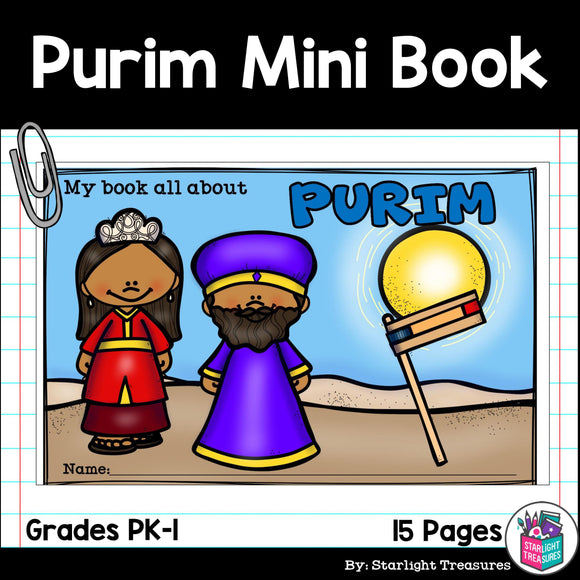 Purim Mini Book for Early Readers