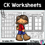 Words Ending in CK Worksheets and Activities for Early Reader