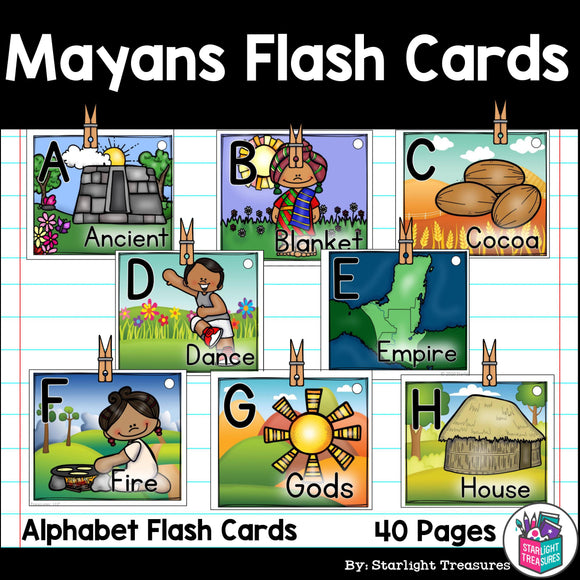 Alphabet Flash Cards for Early Readers - Mayans