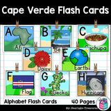Alphabet Flash Cards for Early Readers - Country of Cape Verde