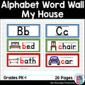 Alphabet Word Wall - My House Theme
