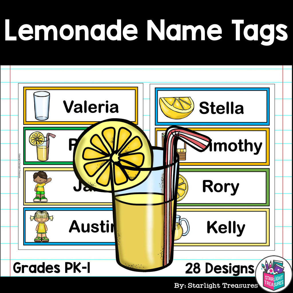Lemonade Name Tags - Editable