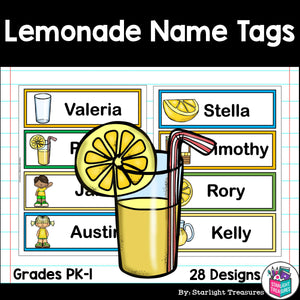 Lemonade Name Tags - Editable