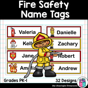 Fire Safety Name Tags - Editable