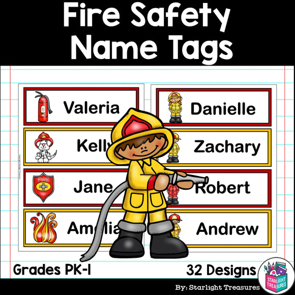 Fire Safety Name Tags - Editable