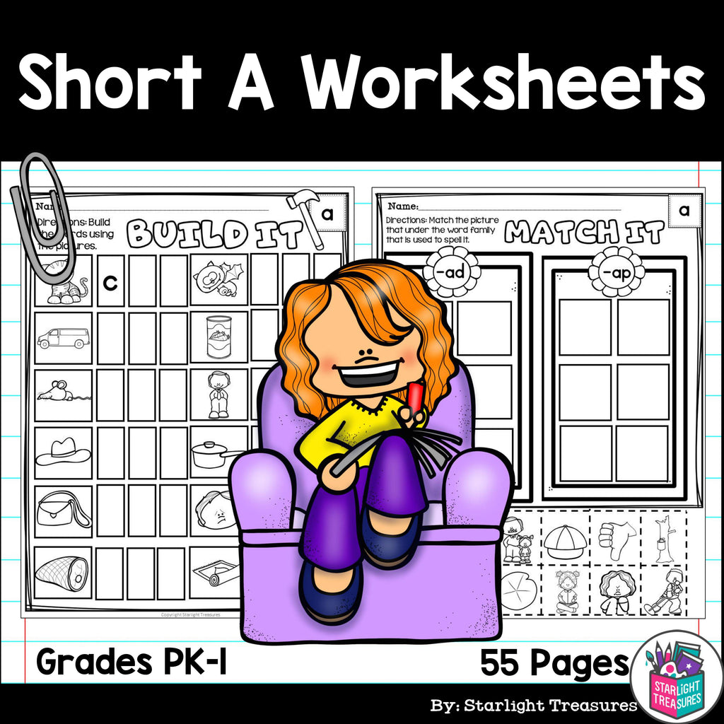 Short A Worksheets and Activities for Early Readers 