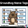 Groundhog Day Name Tags - Editable