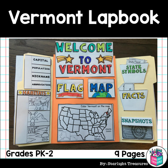 Vermont Lapbook for Early Learners - A State Study