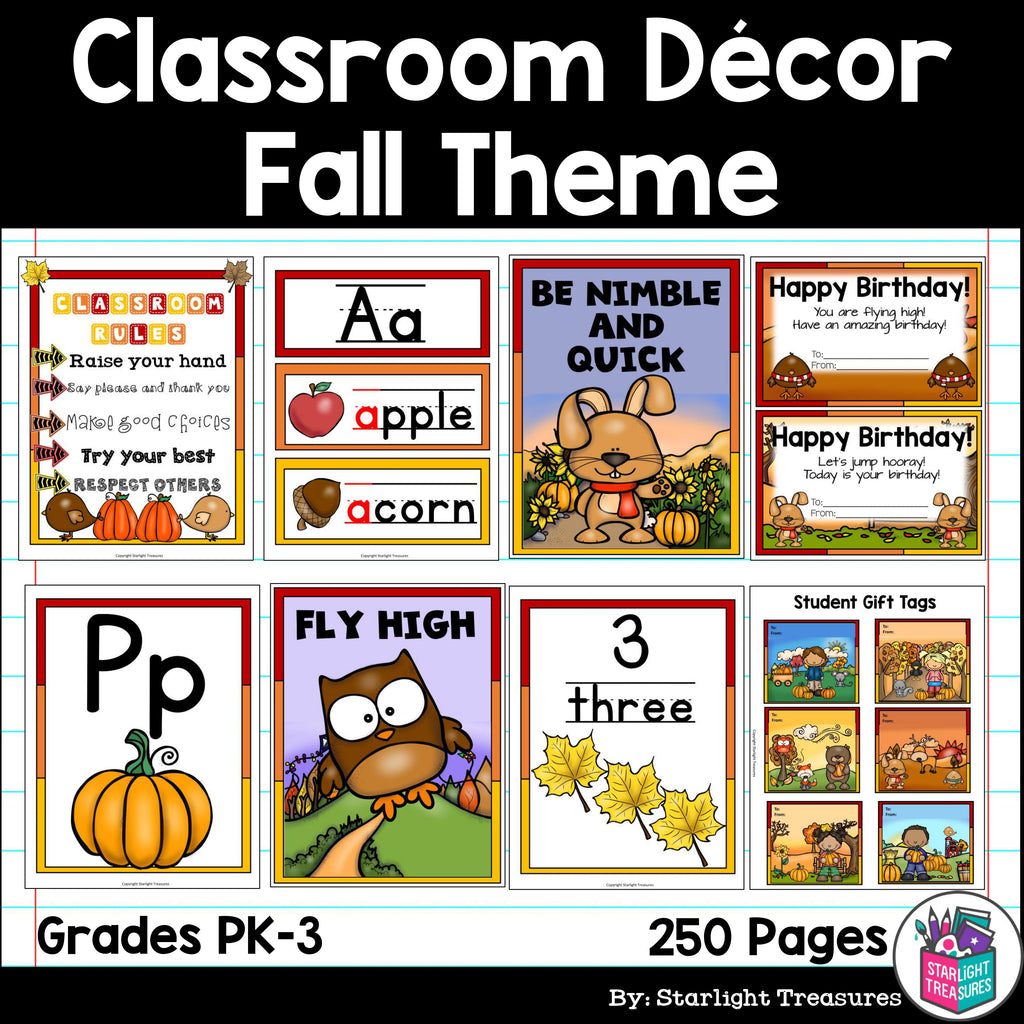 Classroom Decor Pack - Fall Theme