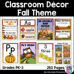 Classroom Decor Pack - Fall Theme