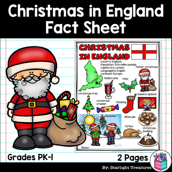 Christmas in England Fact Sheet for Early Readers