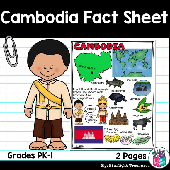 Cambodia Fact Sheet for Early Readers