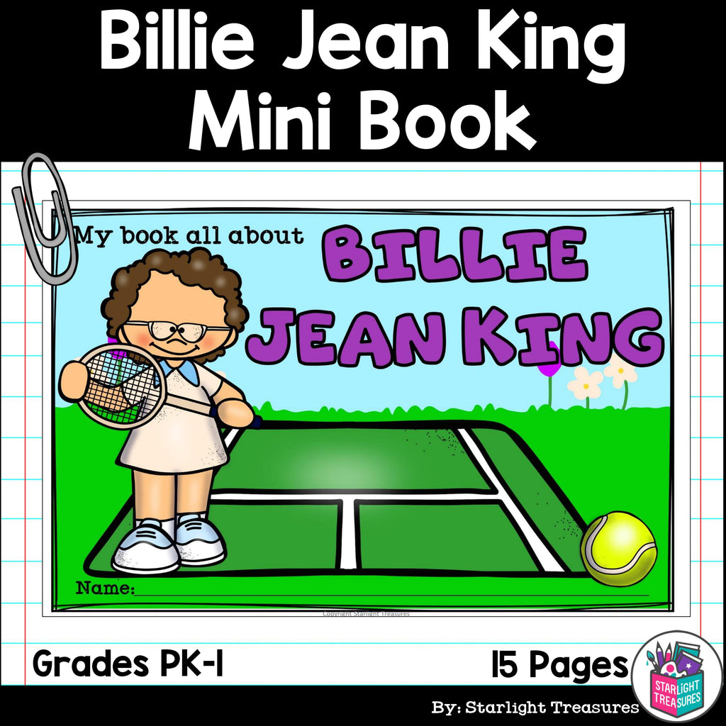Billie Jean King Mini Book for Early Readers: Women's History Month