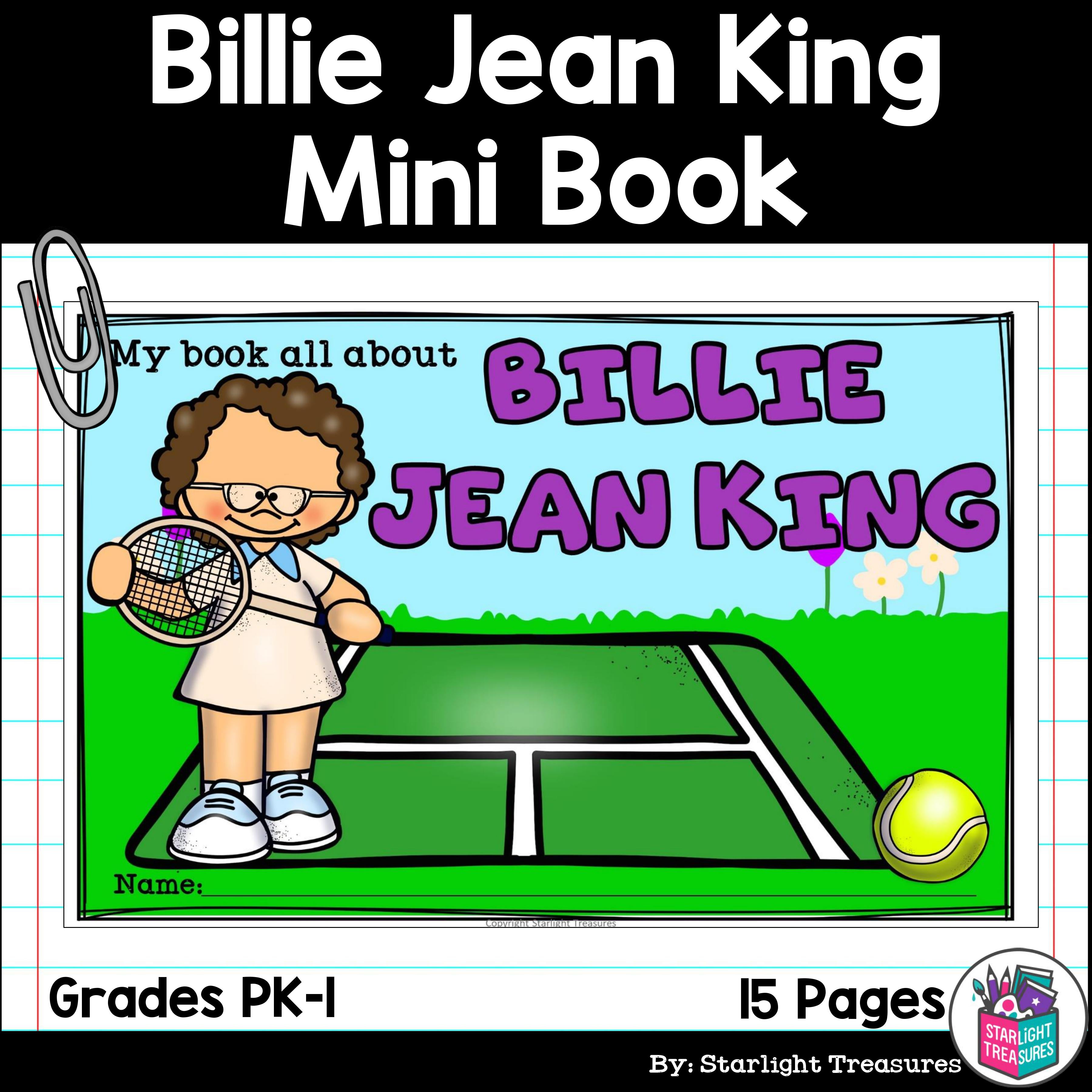 Billie Jean King Mini Book for Early Readers: Women's History Month