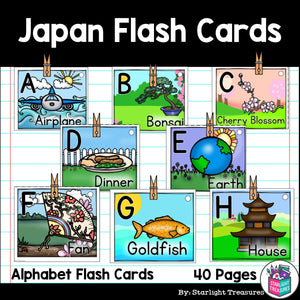 Alphabet Flash Cards for Early Readers - Country of Japan