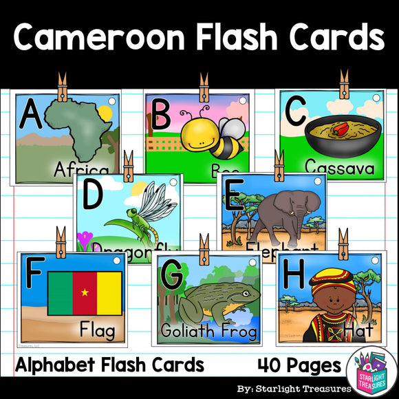 Alphabet Flash Cards for Early Readers - Country of Cameroon