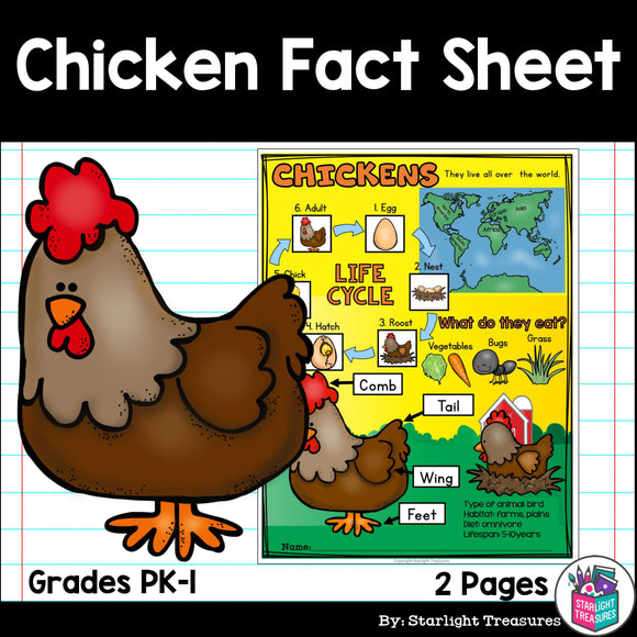 Chickens Fact Sheet for Early Readers