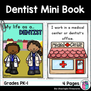 Dentist Mini Book for Early Readers 