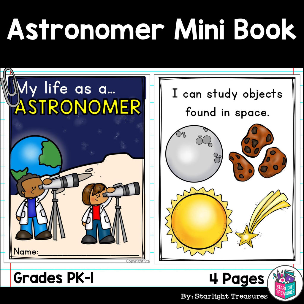 Astronomer Mini Book for Early Readers - Types of Scientists