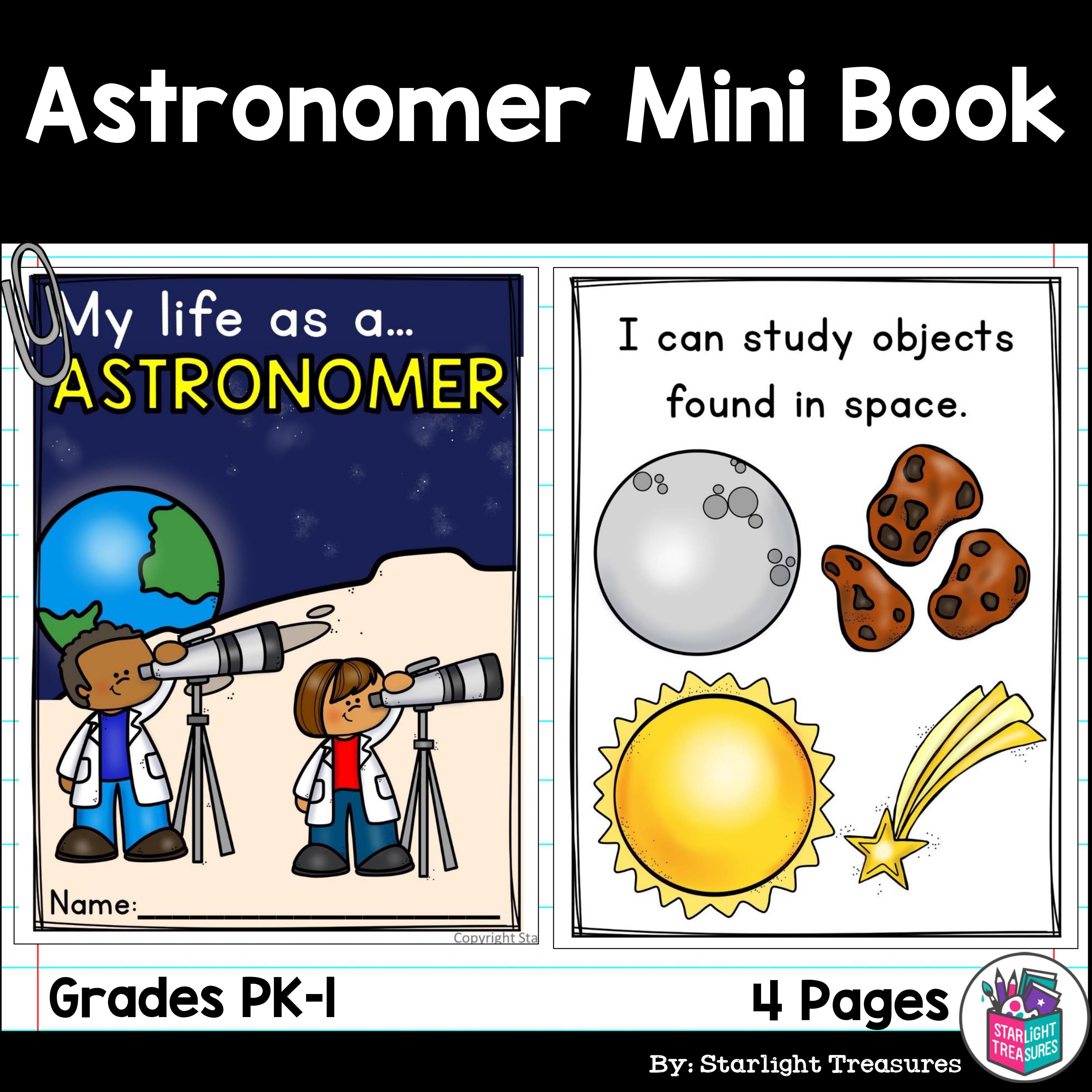 Astronomer Mini Book for Early Readers - Types of Scientists