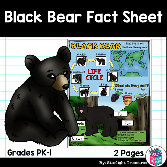 Black Bear Fact Sheet for Early Readers