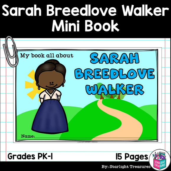 Sarah Breedlove Walker Mini Book for Early Readers: Black History Month