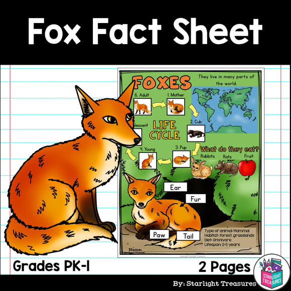 Fox Fact Sheet for Early Readers