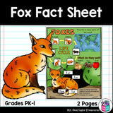 Fox Fact Sheet for Early Readers