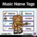 Music Name Tags - Editable