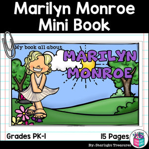 Marilyn Monroe Mini Book for Early Readers: Women's History Month