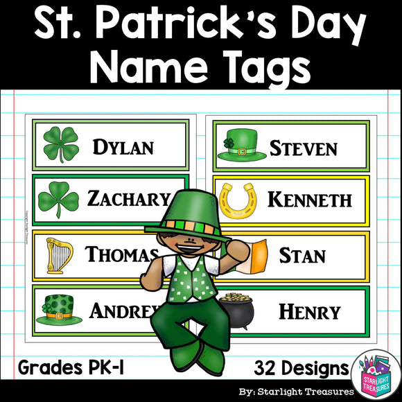 St. Patrick's Day Name Tags - Editable